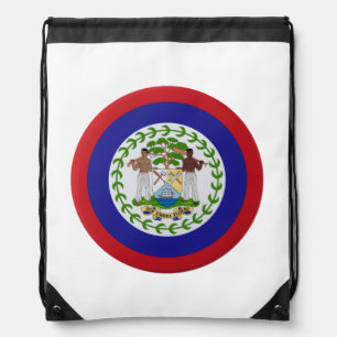 Belize Flag Coat of Arms Drawstring Bag