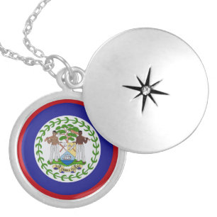 Belize Flag Coat of Arms Locket Necklace
