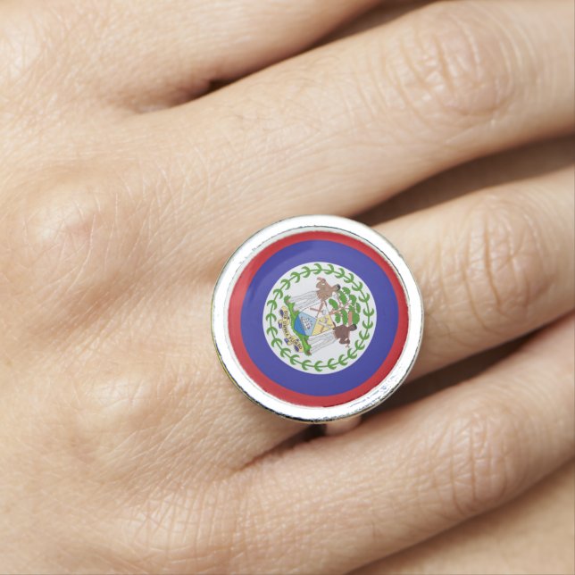 Belize Flag Coat of Arms Ring (In Situ)