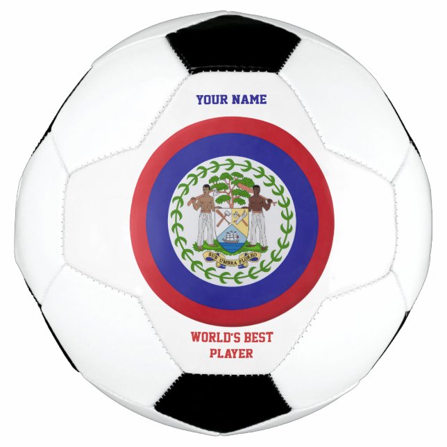 Belize Flag Coat of Arms Soccer Ball (Front)