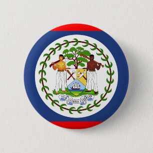 Belize flag country symbol button