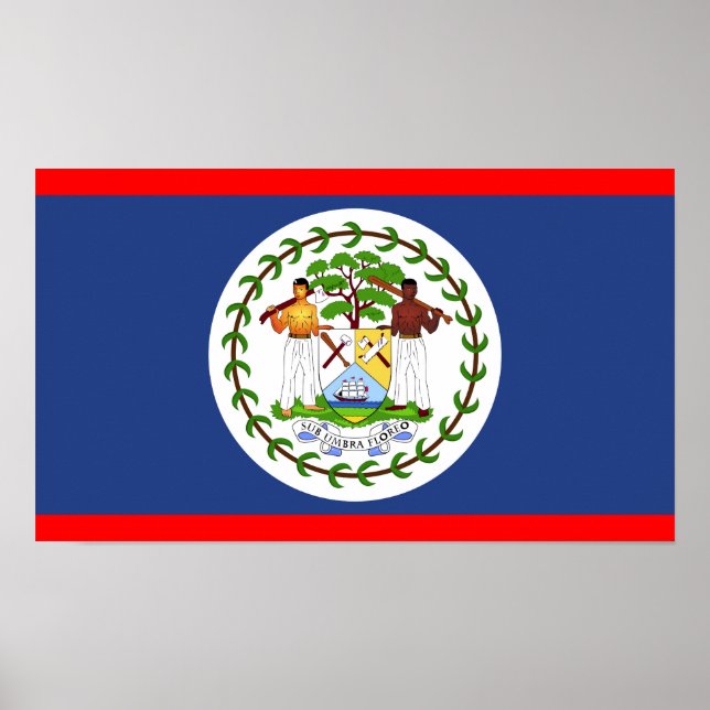 Belize flag country symbol poster (Front)