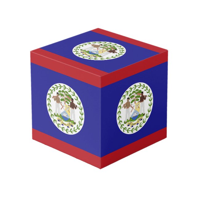 Belize flag cube (Front Angled)