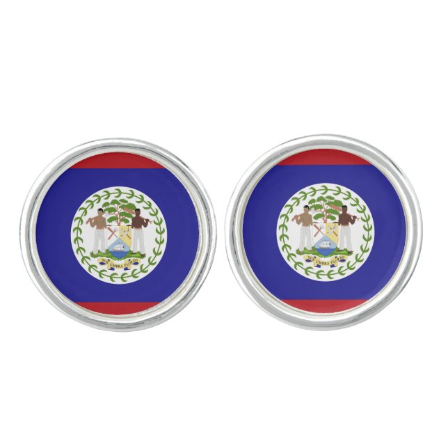 Belize flag cufflinks (Front)
