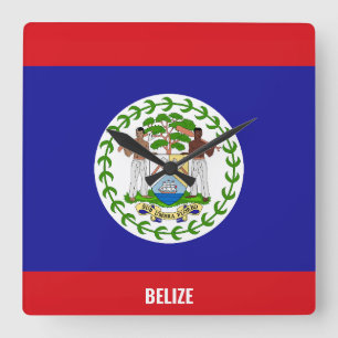 Belize Flag Dazzling Patriotic Square Wall Clock