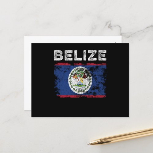 Belize Flag Distressed _ Belizean Flag Postcard