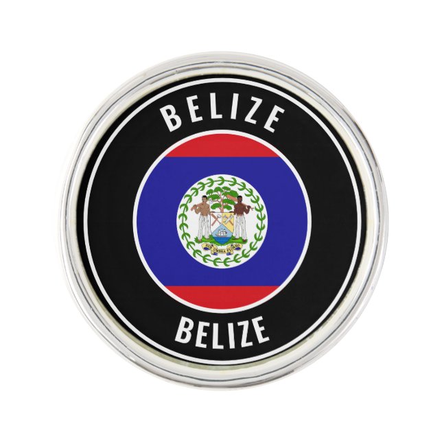 Belize Flag Elegant Patriotic Lapel Pin (Front)