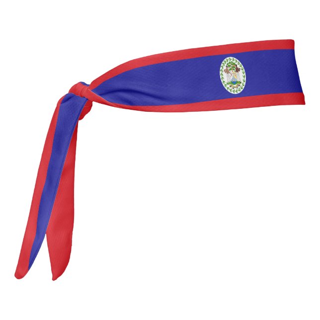Belize Flag Elegant Patriotic Tie Headband (Rotate 270)