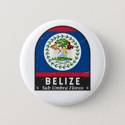 Belize Flag Emblem Distressed Vintage Button
