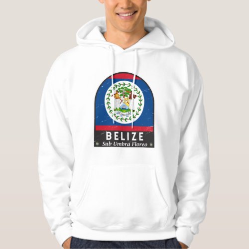 Belize Flag Emblem Distressed Vintage Hoodie