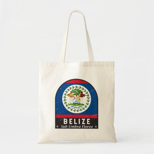 Belize Flag Emblem Distressed Vintage Tote Bag