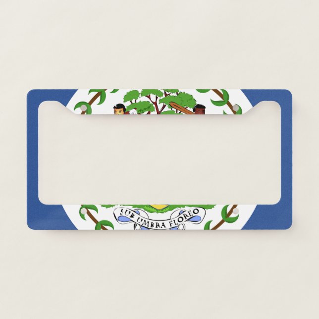 Belize Flag Emblem License Plate Frame (Front)