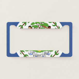 Belize Flag Emblem License Plate Frame