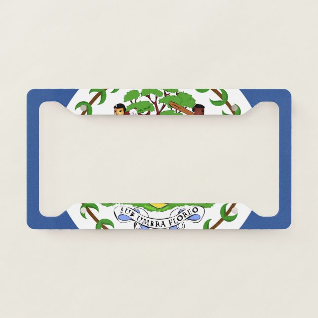 Belize Flag Emblem License Plate Frame (Front)