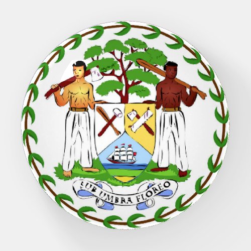 Belize Flag Emblem Paperweight