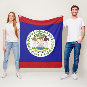 Belize flag fleece blanket