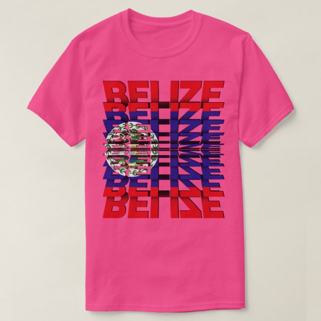 Belize Flag Flip Text effect T-Shirt (Design Front)