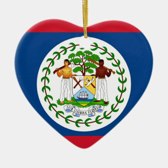 Belize Flag Heart Ornament (Front)