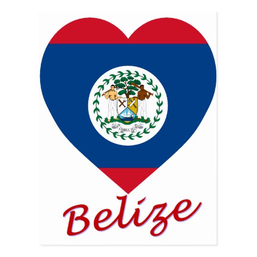 Belize Flag Heart Postcard | Zazzle