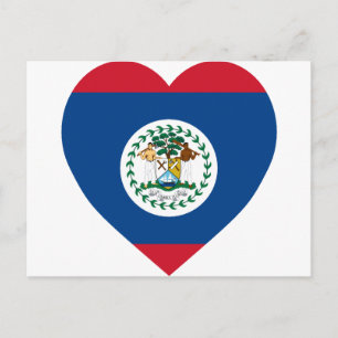 Belize Flag Heart Postcard