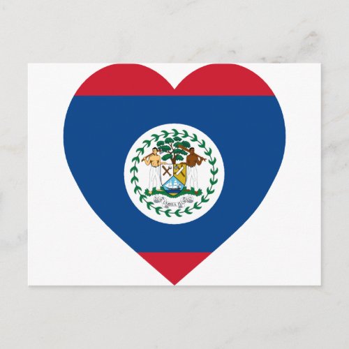 Belize Flag Heart Postcard