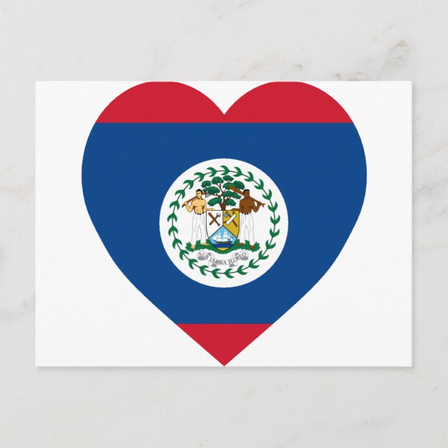 Belize Flag Heart Postcard (Front)