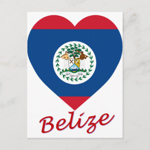 Belize Flag Heart Postcard