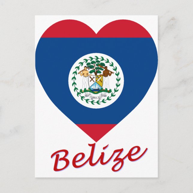 Belize Flag Heart Postcard (Front)