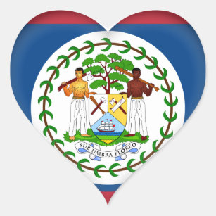 Belize Flag Heart Sticker