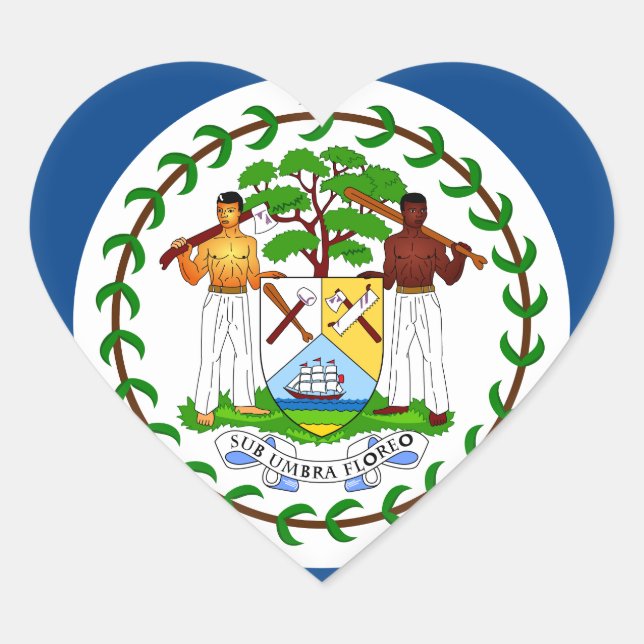 Belize Flag Heart Sticker (Front)