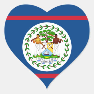 belize flag heart sticker