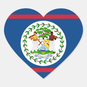 belize flag heart sticker