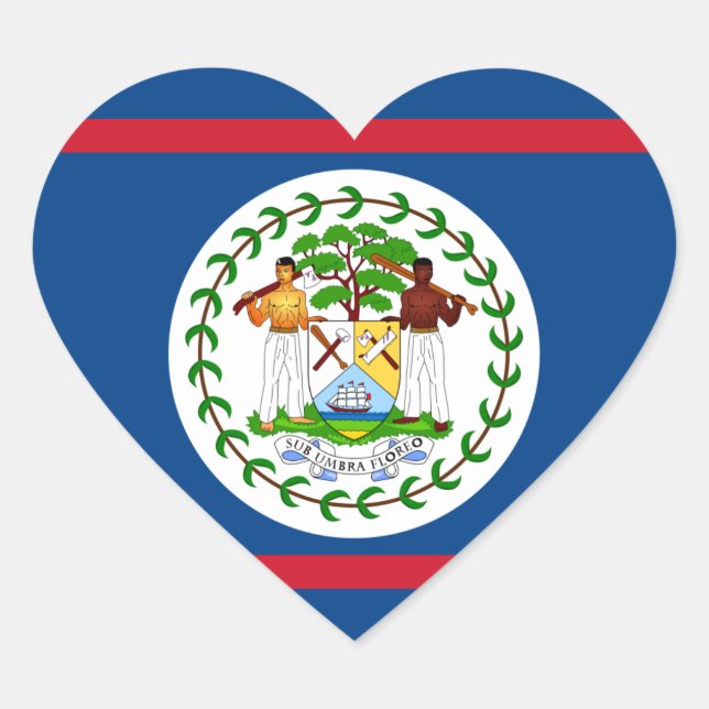 belize flag heart sticker (Front)