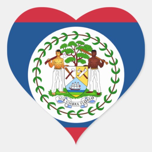 Belize Flag Heart Sticker