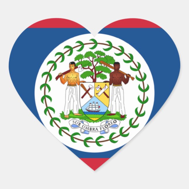 Belize Flag Heart Sticker (Front)