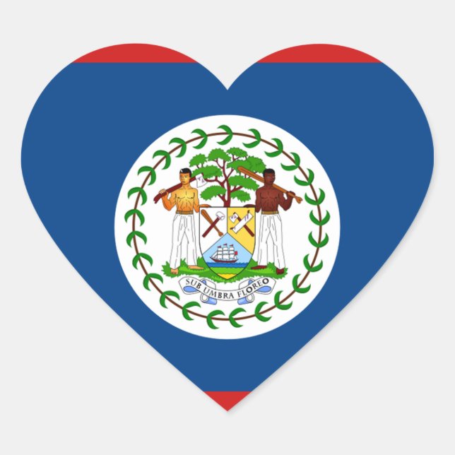 Belize Flag Heart Sticker (Front)