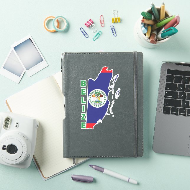 Belize Flag In The Country Map Sticker (iPad Cover)