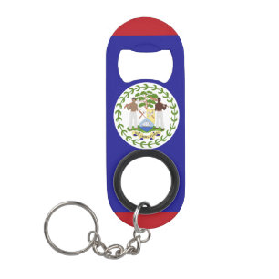 Belize flag keychain bottle opener