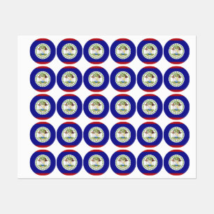 Belize flag labels