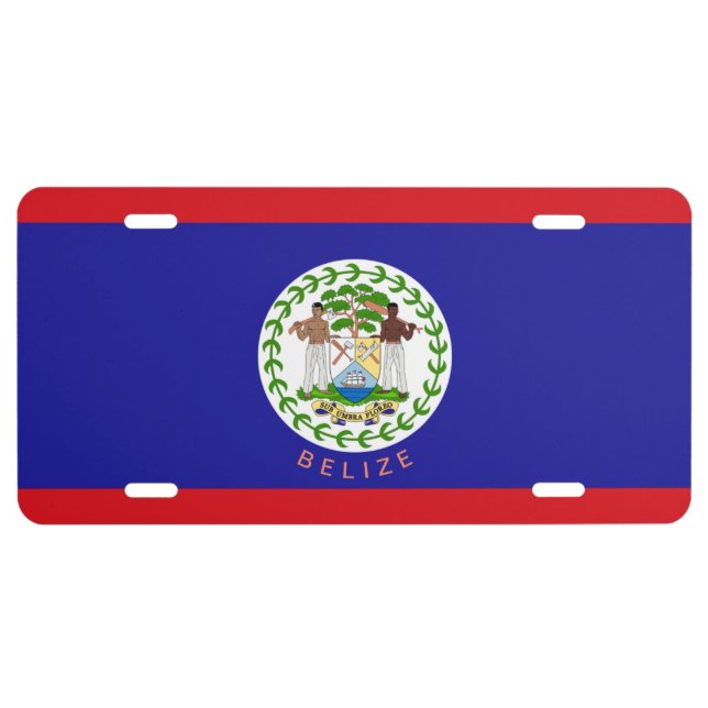 Belize Flag License Plate (Front)