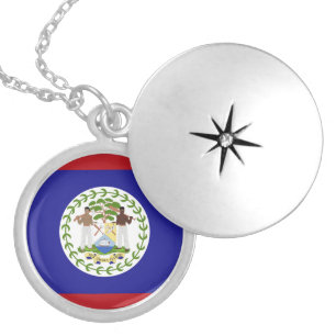 Belize flag locket necklace