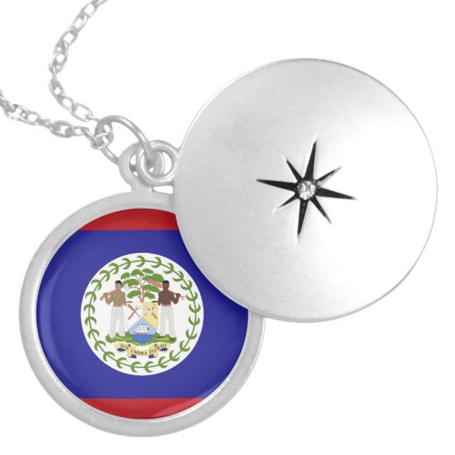Belize flag locket necklace (Front)