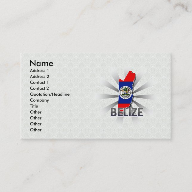 Belize Flag Map 2.0 Business Card (Front)