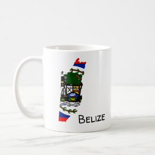 Belize Flag Map Coffee Mug