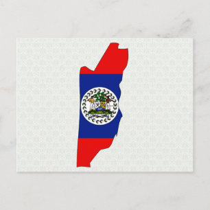 Belize Flag Map full size Postcard