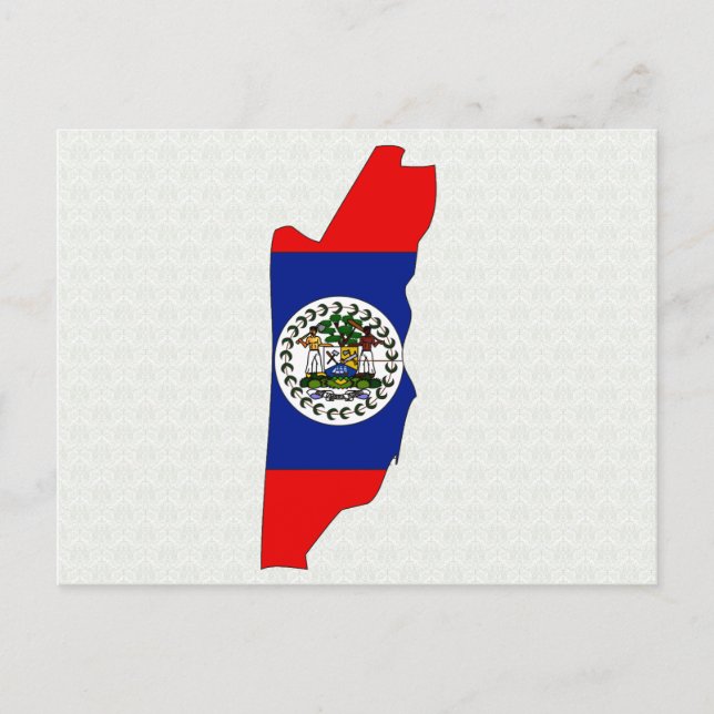 Belize Flag Map full size Postcard (Front)