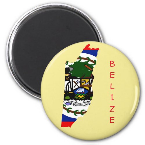Belize Flag Map Magnet