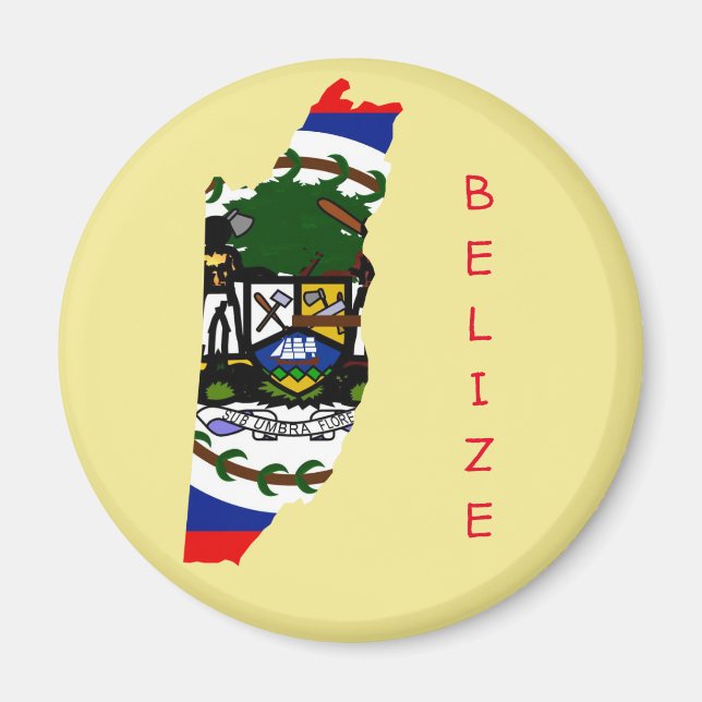 Belize Flag Map Magnet (Front)
