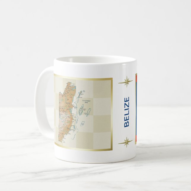 Belize Flag + Map Mug (Front Left)