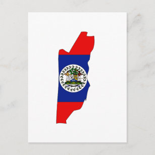 Belize flag map postcard